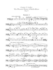 Partition basson 1, 2, 3, pour Pleasure Dome of Kubla Khan, Griffes, Charles Tomlinson