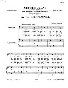 Partition complète, Abschiedsgesang an Wiens Bürger, Farewell Song at Vienna s Citizens