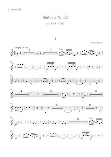 Partition cor 4 (D), Symphony, Haydn, Joseph