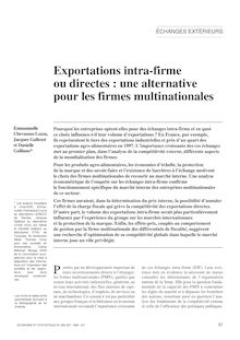 Une alternative pour les firmes multinationales : exportations intra-firme ou directes