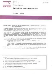 ECU-SME INFORMAZIONI. 1 1988 Mensile