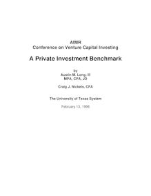 A Private Investment Benchmark