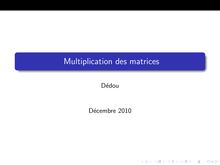 Multiplication des matrices