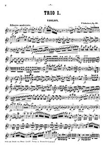 Partition violon, Trio en B-flat pour Piano, violon et violoncelle, D.898