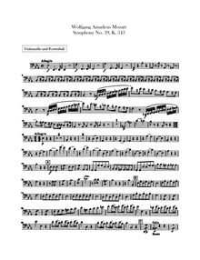 Partition violoncelles / Basses, Symphony No.39, E♭ major, Mozart, Wolfgang Amadeus par Wolfgang Amadeus Mozart
