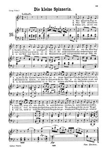Partition complète (B♭ major), Die kleine Spinnerin, C major