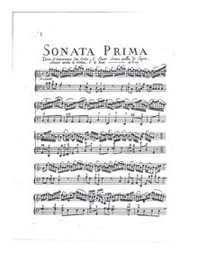 Partition Sonata No.1, Sonata I, op.1, Sonata I a violino o flauto e basso da camera