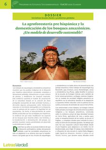 La agroforestería pre hispánica y la domesticación de los bosques amazónicos. ¿Un modelo de desarrollo sustentable?