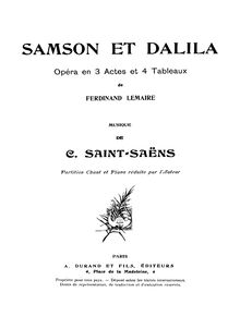 Partition Preliminaries - Act I, Samson et Dalila, Op.47, Opéra en trois actes