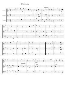 Partition Courante, 6 Trio sonates, G major, Boismortier, Joseph Bodin de