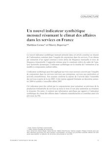 Un nouvel indicateur synthétique mensuel résumant le climat des affaires dans les services en France - article ; n°1 ; vol.395, pg 13-38