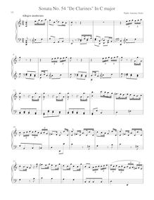 Partition Sonata R.54 “De Clarines” en C major, clavier sonates R.51-60