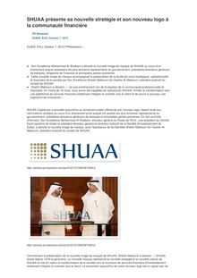 SHUAA présente sa nouvelle stratégie et son nouveau logo à la communauté financière