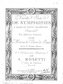Partition Incomplete parties, Symphonie, Nouvelle Suite de Symphonies a grand et petit orchestre, composees par differens Auteurs