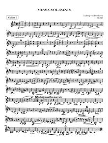 Partition violons II, Missa Solemnis, Op.123, D major, Beethoven, Ludwig van