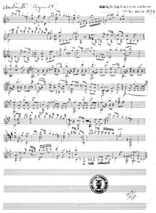 Partition Andante 1, manuscript, 4 andantes et 4 valses, Op.5, Aguado, Dionisio