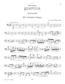 Partition violoncelle, corde quatuor No.2, D minor, Winkler, Aleksandr