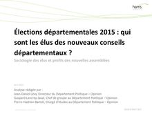 Départementales 2015 : qui sont les élus des nouveaux conseils départementaux?