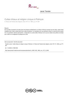 Cultes tribaux et religion civique à Palmyre - article ; n°3 ; vol.197, pg 277-287