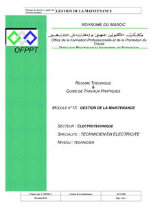 M13_Gestion de la maintenance - l'OFPPT