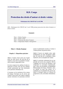 RDC - Droits auteur et droits voisins