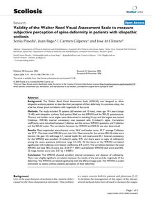 Validity of the Walter Reed Visual Assessment Scale to measure subjective perception of spine deformity in patients with idiopathic scoliosis