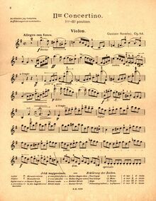 Partition de violon, Concertino No.2, Szerémi, Gustave