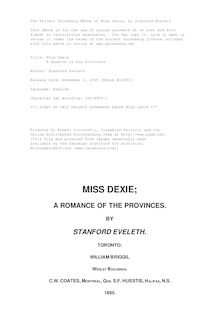 Miss Dexie - A Romance of the Provinces