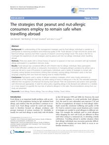 The strategies that peanut and nut-allergic consumers employ to remain safe when travelling abroad