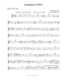 Partition baryton saxophone, Symphony No.29, B♭ major, Rondeau, Michel