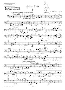 Partition de violoncelle, Piano Trio No.1 Op.63, Schumann, Robert
