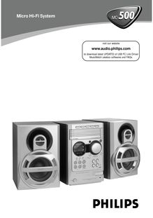 Notice Système Audio et vidéo Philips  MC-500/37