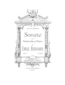 Partition de violoncelle, violoncelle Sonata, Op.46, Bernard, Émile