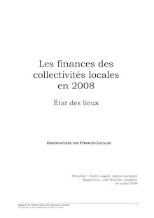 Les finances des collectivités locales en 2008 : état des lieux