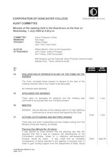 Audit Minutes 2009-07-01