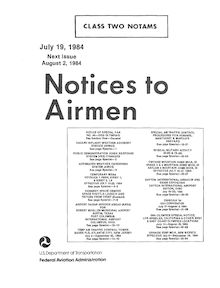 NOTICES TO AIRMEN JULY 19 1984