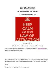 Law Of Attraction - The Secret Behind The Secret
