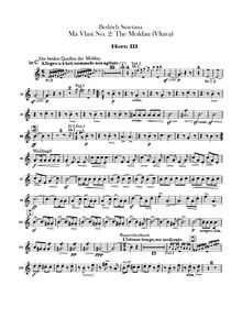 Partition cor 3, 4 (C, F, E), Vltava, Die Moldau, E minor, Smetana, Bedřich