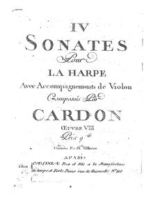 Partition de violon, 4 Sonates pour la Harpe Avec Accompagnements de Violon