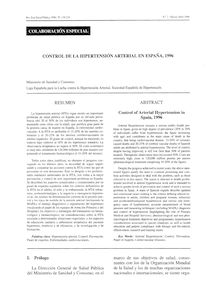 CONTROL DE LA HIPERTENSIÓN ARTERIAL EN ESPAÑA, 1996 (Control of Arterial Hypertension in Spain, 1996)