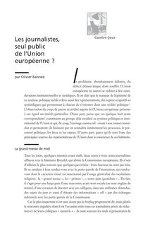 Les journalistes, seul public de l Union européenne ? - article ; n°1 ; vol.9, pg 30-35
