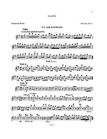 Partition flûte , partie, 6 National Airs avec Variations, Beethoven, Ludwig van par Ludwig van Beethoven