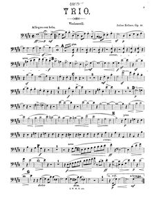 Partition Alternative partition de violoncelle, Piano Trio No.3, Op.46