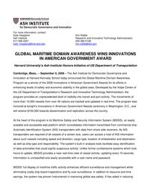Global maritime domain awareness wins innovations in american