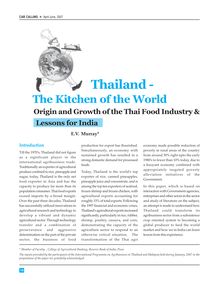 Origin and Growth of the Thai Food Industry - Thailand -