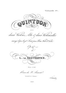 Partition violoncelle 1, violon Sonata No.9, Op.47, Kreutzer Sonata