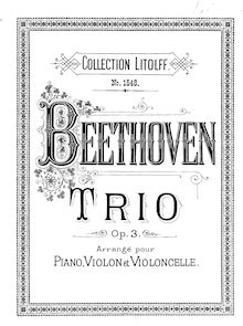 Partition de piano, corde Trio, E♭ major, Beethoven, Ludwig van