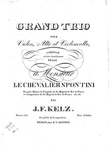 Partition violon, corde Trio, Op.128, E♭ major, Kelz, Johann Friedrich