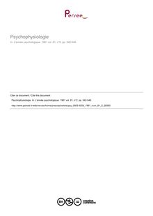 Psychophysiologie - compte-rendu ; n°2 ; vol.81, pg 542-546