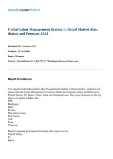 Global Labor Management System in Retail Market Size, Status and Forecast 2022
